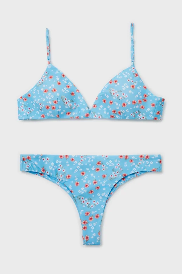 bộ bơi 2 mảnh xanh hoa nhí - 4